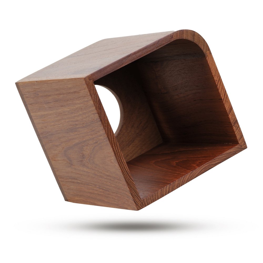 Designer Genuine Teak Tissue Box Cover on a white background
