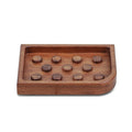 Designer Genuine Teak Soap Dish on a white background