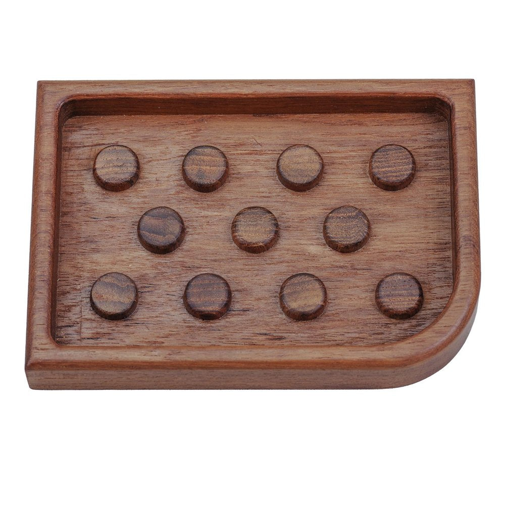Designer Genuine Teak Soap Dish on a white background