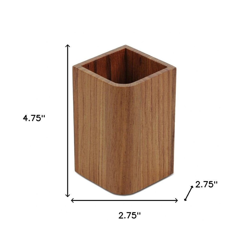 Designer Genuine Teak Tumbler on a white background