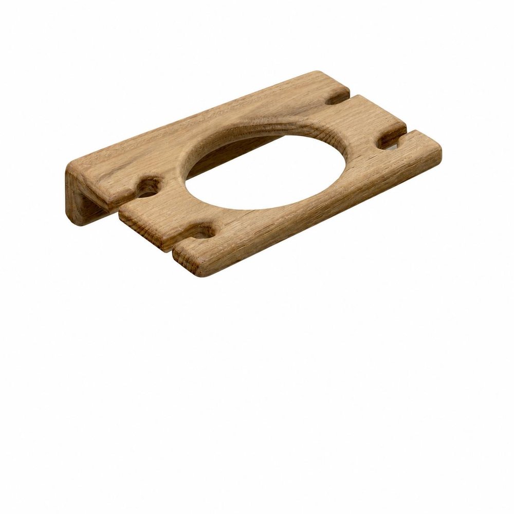Traditional Solid Teak Wall Mount Cup and Toothbrush Holder on a white background