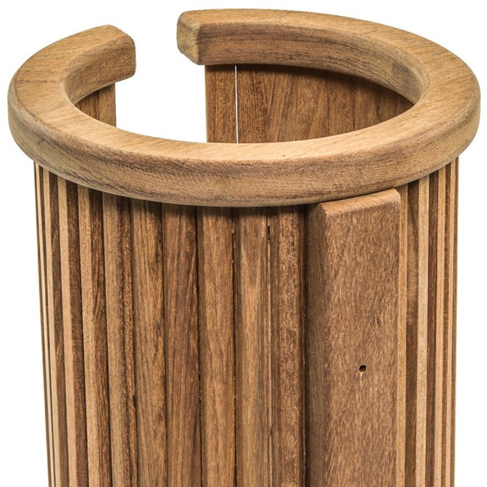 12" Brown Toilet Paper Holder. Bath accessorie isolated on a plain white background, showing its brown color.