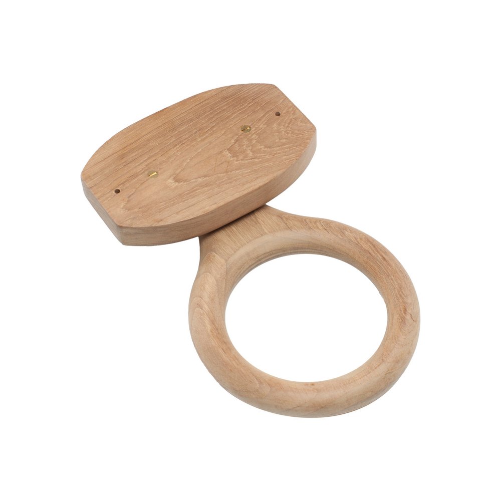 Traditional Solid Teak Heavy Duty Towel Ring on a white background