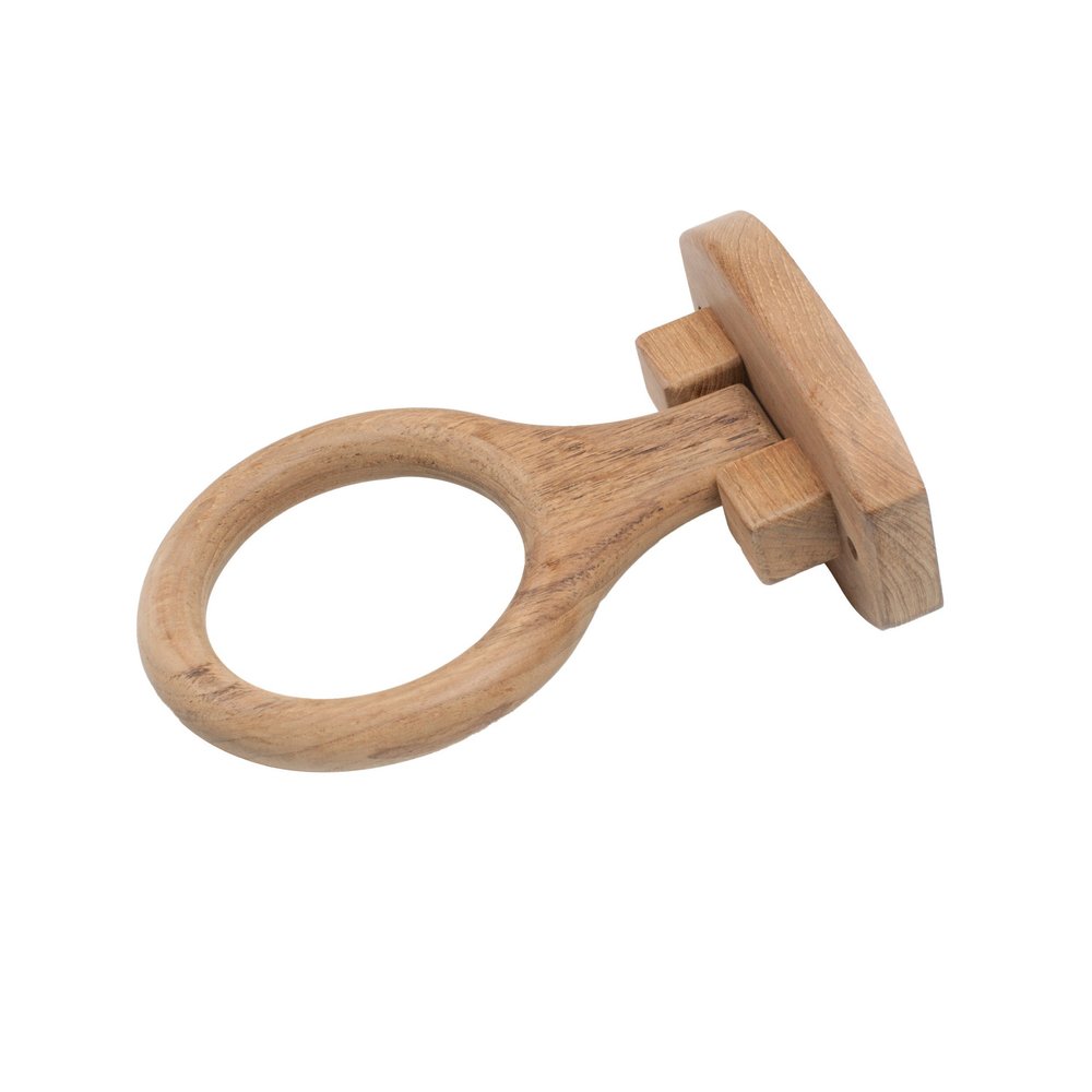 Traditional Solid Teak Heavy Duty Towel Ring on a white background