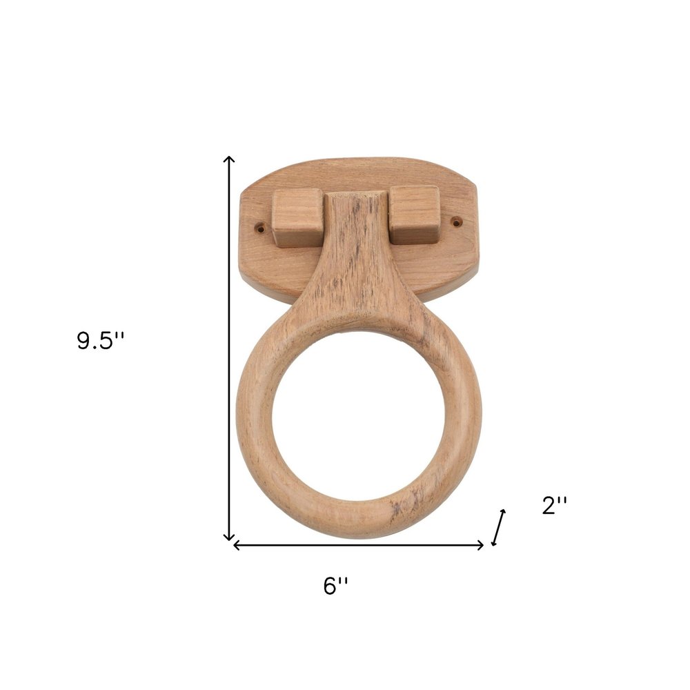 Traditional Solid Teak Heavy Duty Towel Ring on a white background
