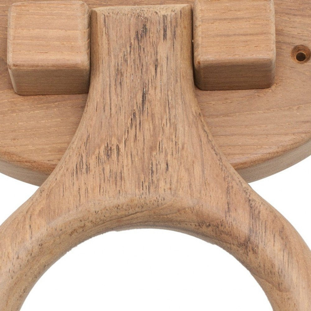Traditional Solid Teak Heavy Duty Towel Ring on a white background
