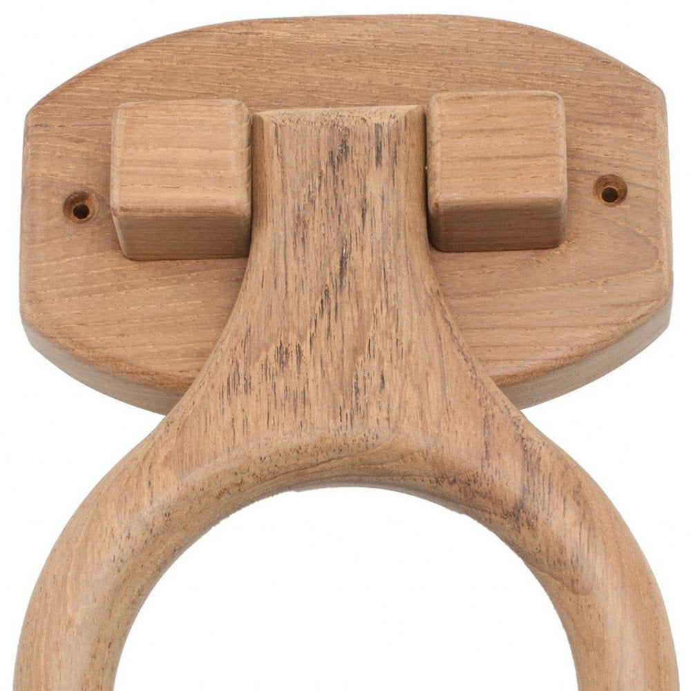 Traditional Solid Teak Heavy Duty Towel Ring on a white background