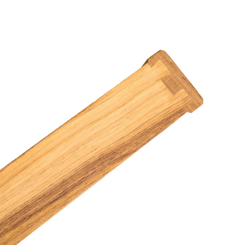 16" Traditional Solid Teak Towel Bar. Bath accessorie isolated on a plain white background, in a brown teak finish.