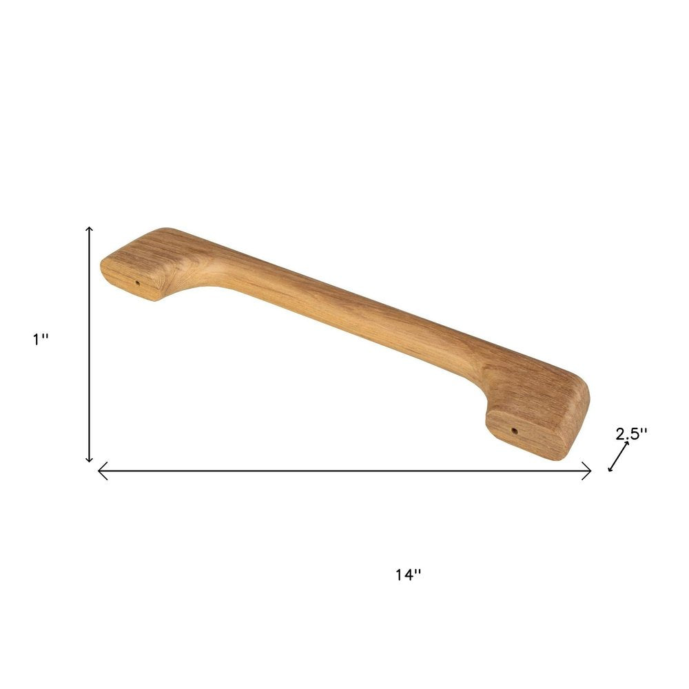 14" Traditional Solid Teak Towel Bar. Bath accessorie isolated on a plain white background, finished in brown teak.