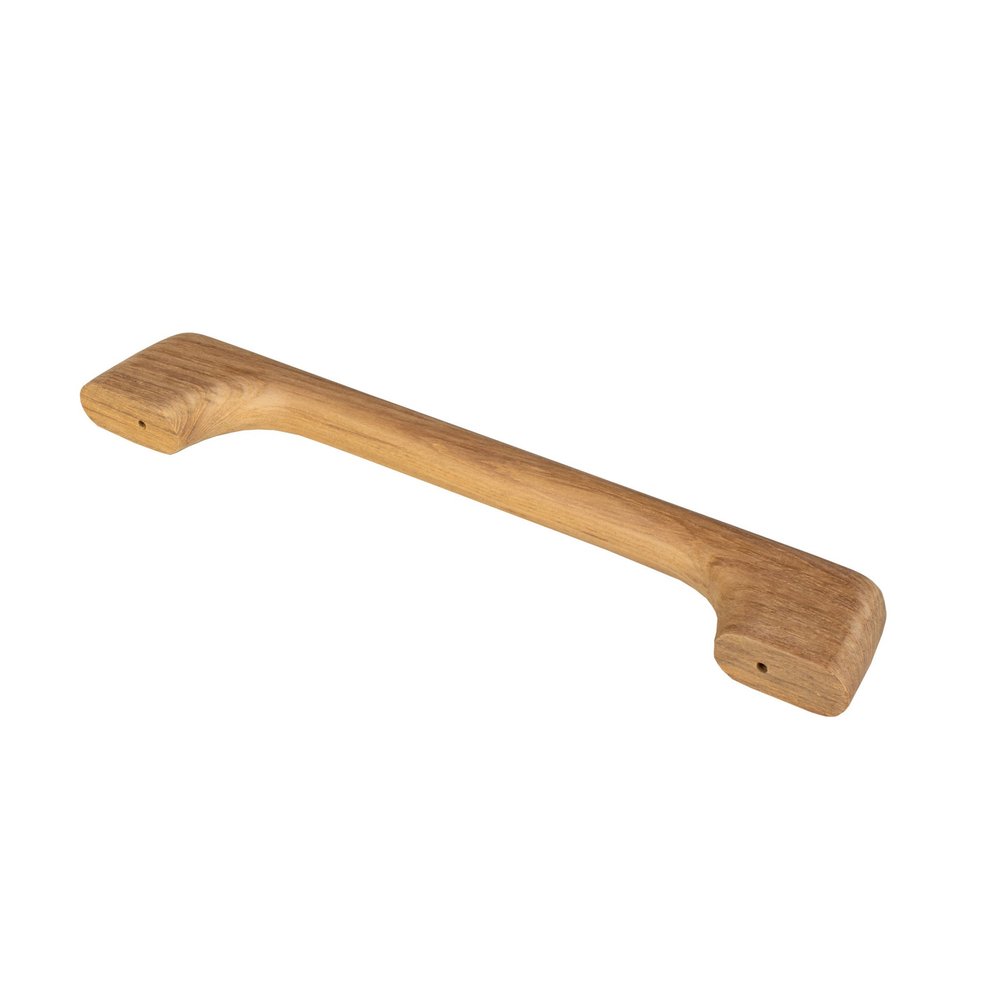 14" Traditional Solid Teak Towel Bar. Bath accessorie isolated on a plain white background, in a brown teak finish.