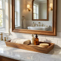 15" Brown Solid Teak Vanity Tray