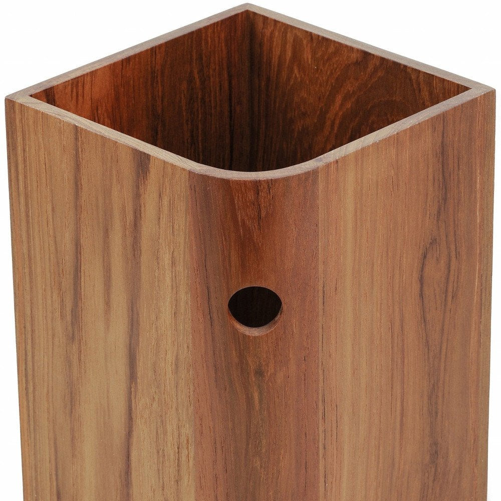 Designer Genuine Teak Waste Basket close-up detail