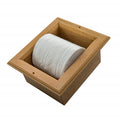 Traditional Solid Teak Recessed Wall Mount Toilet Paper Holder on a white background