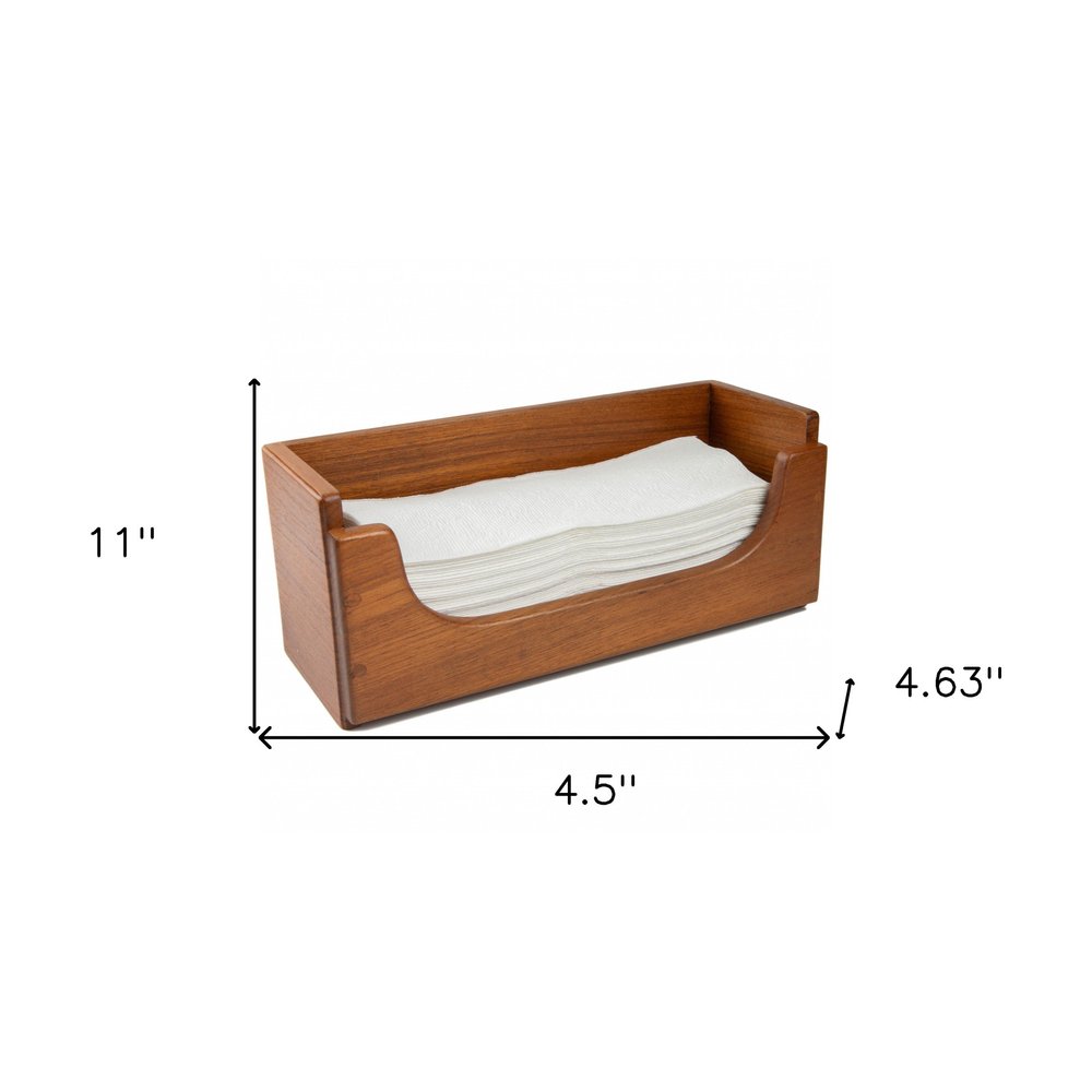 Traditional Solid Teak Guest Paper Towel Holder on a white background