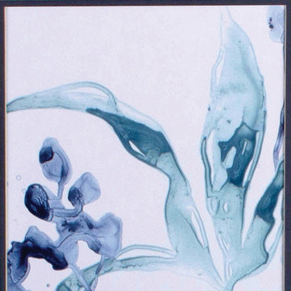 Set of Two Blue Flower Framed Art on a white background