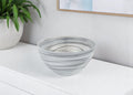 6" Gray And White Alabaster Glass Round Candy or Nut Bowl