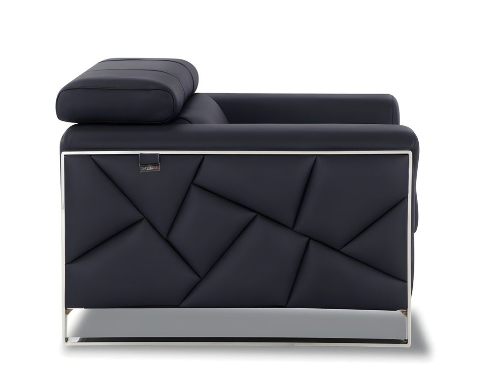 89" Camel Italian Leather Sofa With Silver Legs