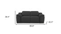 Two Piece Indoor Dark Gray Italian Leather Five Person Seating Set - 39.4" H x 85.8" W x 42.3" D on a white background