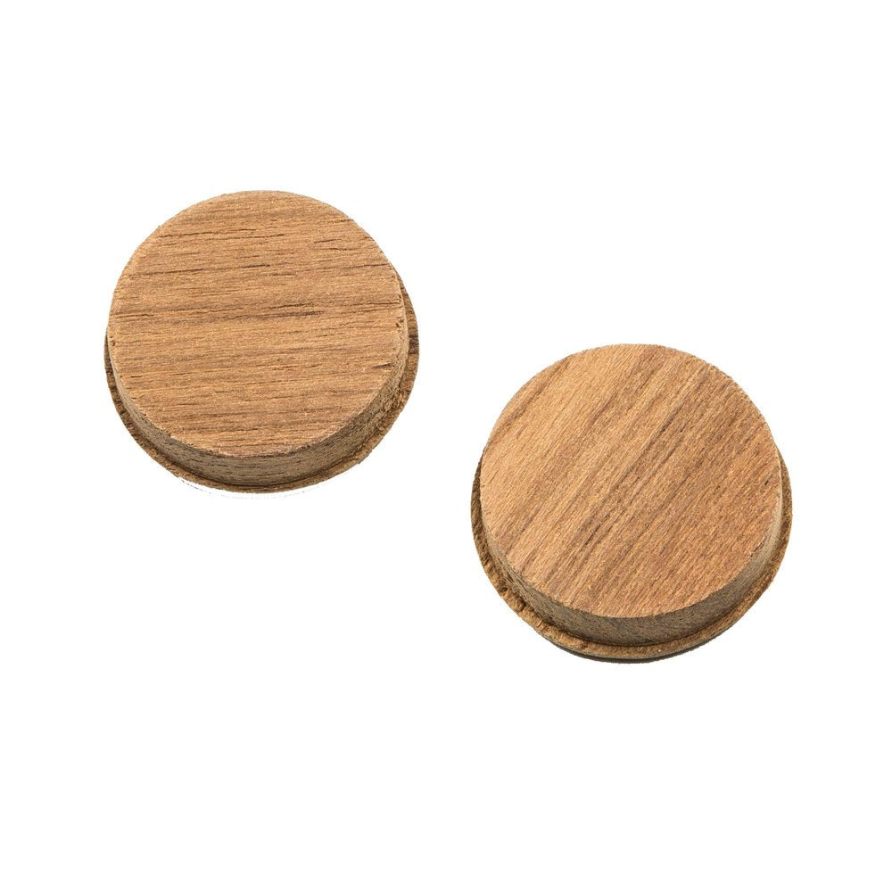 Set of Two Brown Wood Drawer Pull Knobs