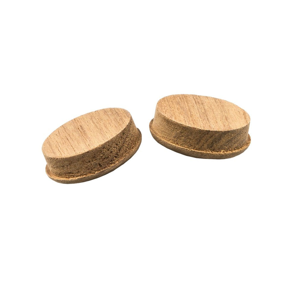 Set of Two Brown Wood Drawer Pull Knobs
