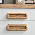 Set of Two Brown Teak Wood Drawer Pull Knobs