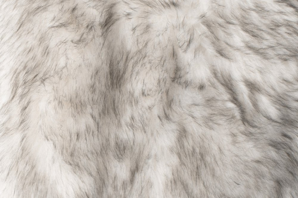 Set Of Two 17" X 17" Ombre Grey Faux Fur Dining Chair Cushion Pads close-up detail