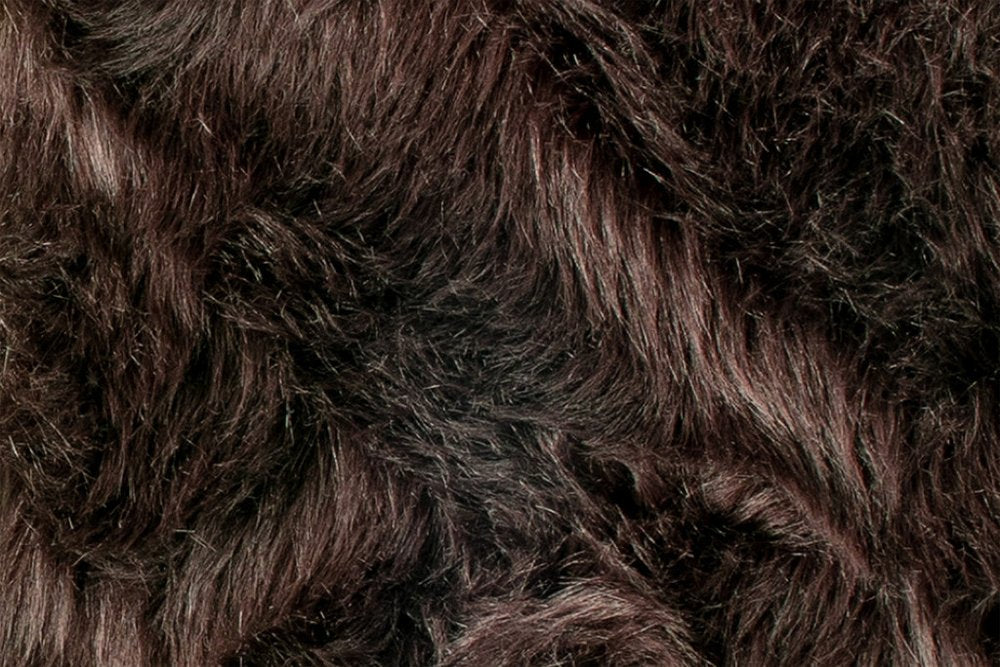 Set of Two 17" Chocolate Faux Fur Dining Chair Pads close-up detail