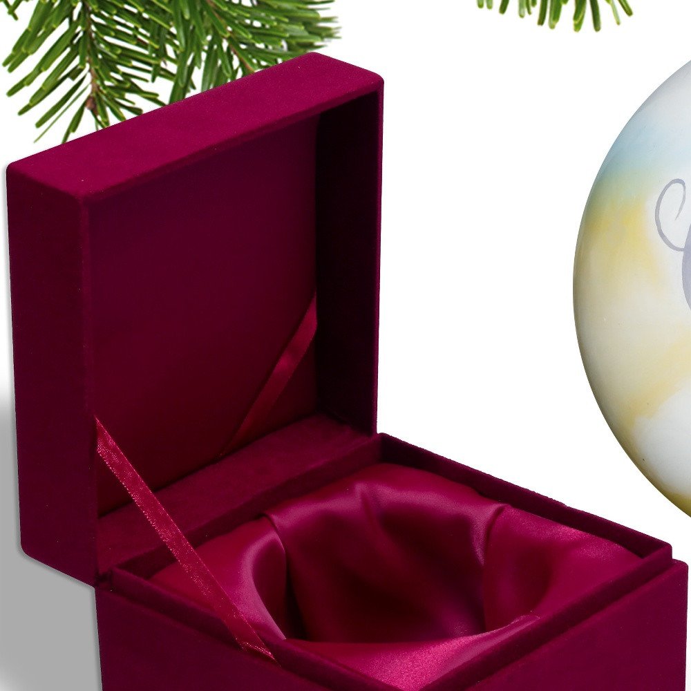 Tan And White Glass Ball Ornament