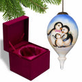 White Black And Blue Glass Finial Ornament on a white background