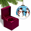 White Black And Blue Glass Ball Ornament on a white background
