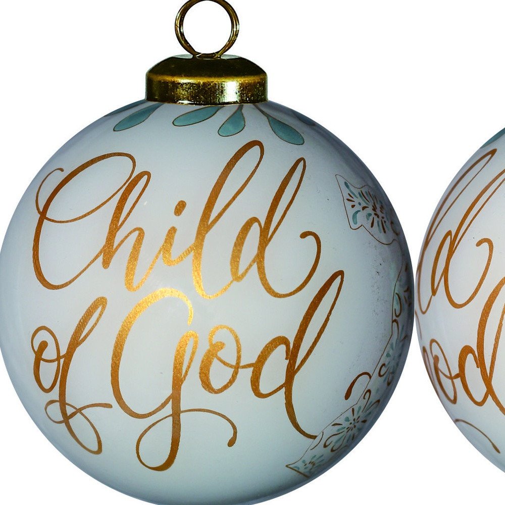 Yellow And White Glass Ball Ornament - SKU 477554