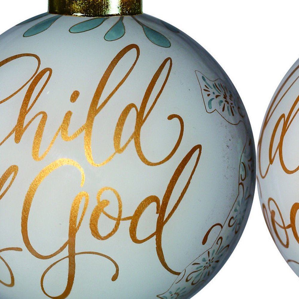 Yellow And White Glass Ball Ornament - SKU 477554