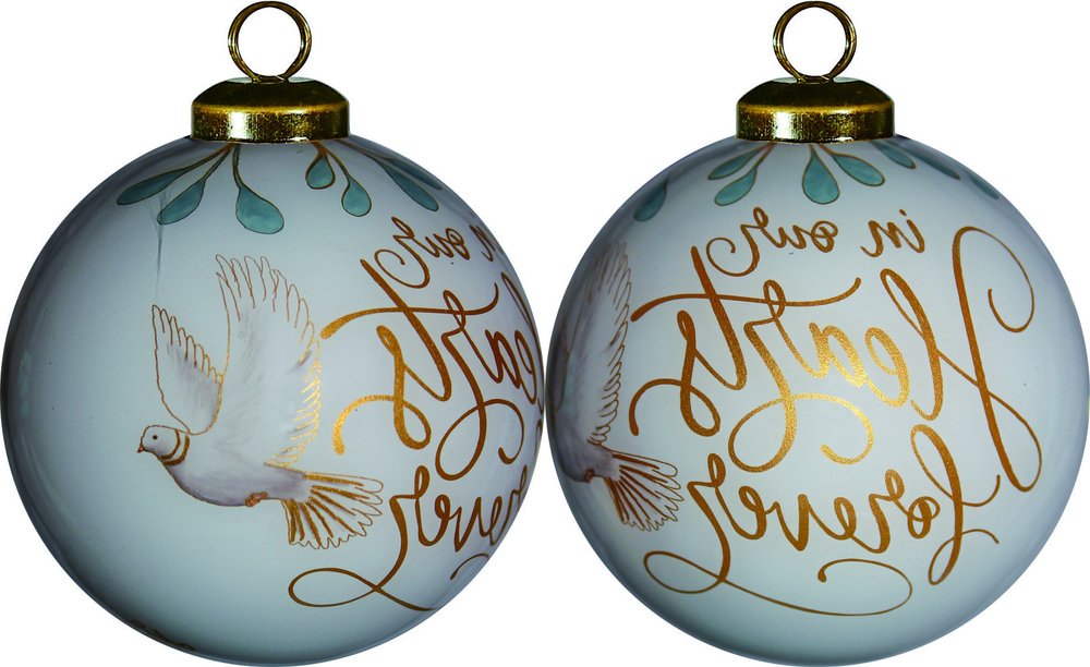 Yellow And White Glass Ball Ornament - SKU 477555