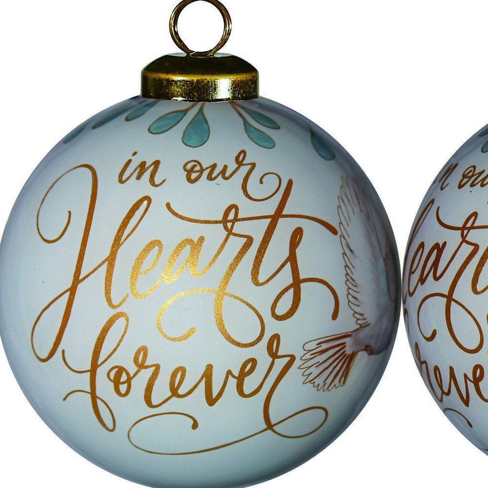 Yellow And White Glass Ball Ornament - SKU 477555