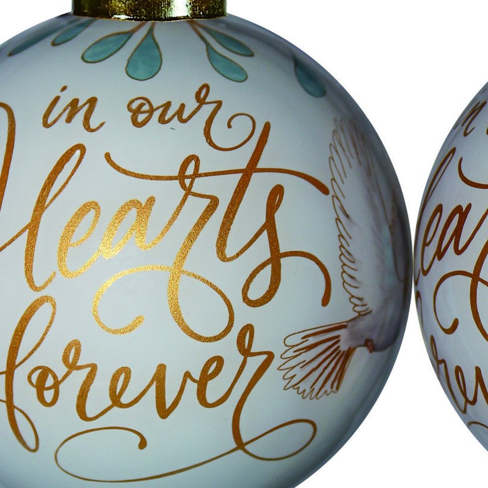 Yellow And White Glass Ball Ornament - SKU 477555