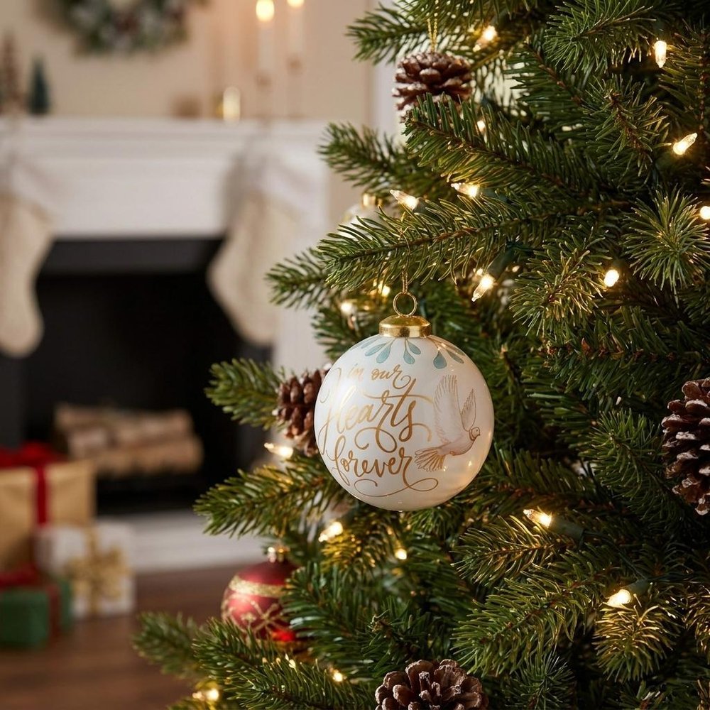 Yellow And White Glass Ball Ornament - SKU 477555