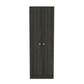 71" Dark Brown Wood Pantry Or Storage Closet on a white background