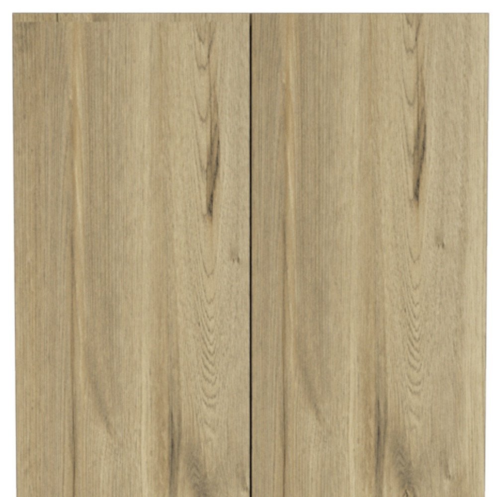 71" Oak Wood Pantry Or Storage Closet close-up detail