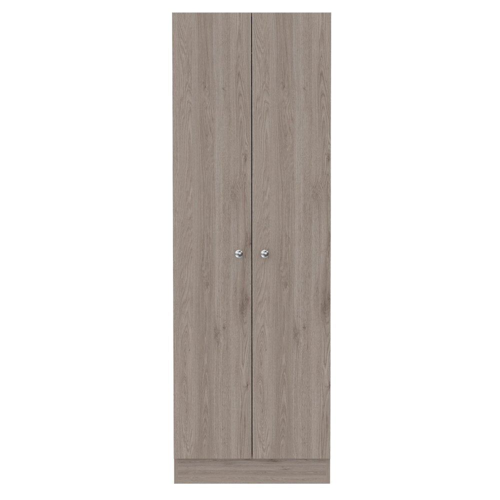 71" Light Gray Wood Pantry Or Storage Closet on a white background