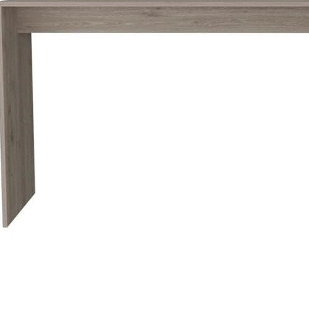 60" Light Gray L Shape Computer Desk. Desk isolated on a plain white background.