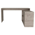 60" Light Gray L Shape Computer Desk. Desk isolated on a plain white background.