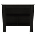 41" Ivory And Black Wood Kitchen Island With Storage on a white background