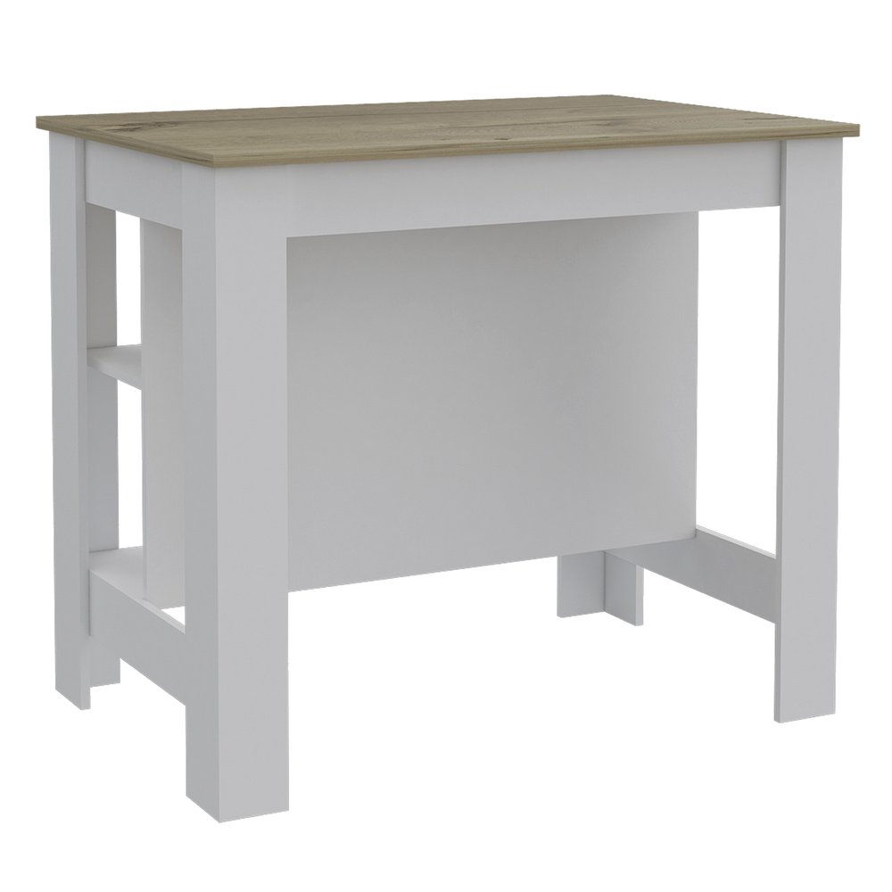 White and Brown 41" Kitchen Island With Storage - SKU 477872