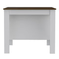 White and Brown 41" Kitchen Island With Storage on a white background