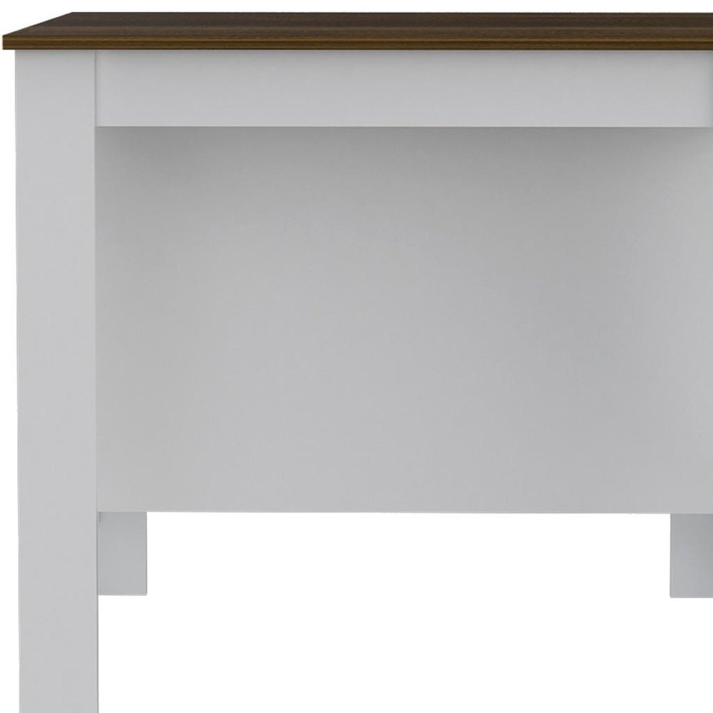 White and Brown 41" Kitchen Island With Storage - SKU 477873
