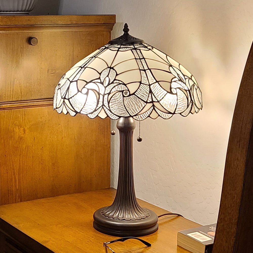 24" Dark Brown Metal Two Light Candlestick Table Lamp With Dark Brown Shade. Table lamp in dark brown metal.