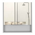24" White Wood Floating Single Door Bathroom Vanity And Medicine Cabinet With Mirror. Bathroom vanity isolated on a plain white background, in a white wood finish.
