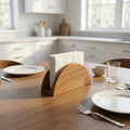 6" Brown Solid Wood Napkin Holder