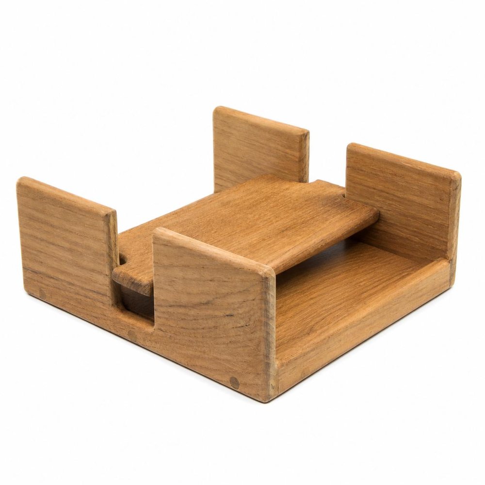 Free Standing 7.38 " Wood Napkin Holder on a white background