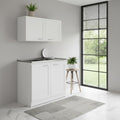 42" Black and White Wood Accent Cabinet Set With Four Doors